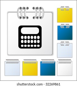 Notebook page with icon. Vector illustration.