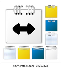 Notebook page with icon. Vector illustration.