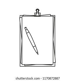 Notebook page line icon isolated on white background. Outline thin education business sheet vector.