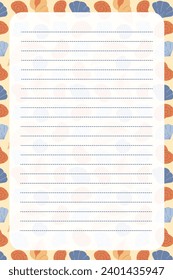 notebook page for notes or letters. page for an organizer or planner
