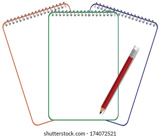 Notebook Page with Pencil Vector