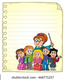Notebook page with school class - eps10 vector illustration.