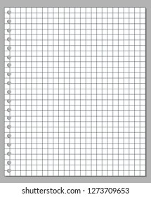 Notebook page template grid grey