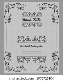 Notebook pages template, belongs to, notes, vector,Vintage Style, This Book Belongs to, Elegant Introduction To The Project Of Your Book KDP Or Method You Want.