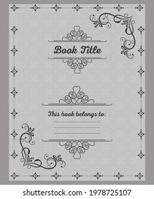 Notebook pages template, belongs to, notes, vector,Vintage Style, This Book Belongs to, Elegant Introduction To The Project Of Your Book KDP Or Method You Want.