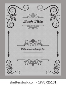 Notebook pages template, belongs to, notes, vector,Vintage Style, This Book Belongs to, Elegant Introduction To The Project Of Your Book KDP Or Method You Want.