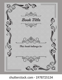 Notebook pages template, belongs to, notes, vector,Vintage Style, This Book Belongs to, Elegant Introduction To The Project Of Your Book KDP Or Method You Want.