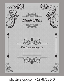 Notebook pages template, belongs to, notes, vector,Vintage Style, This Book Belongs to, Elegant Introduction To The Project Of Your Book KDP Or Method You Want.