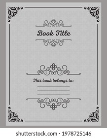 Notebook pages template, belongs to, notes, vector,Vintage Style, This Book Belongs to, Elegant Introduction To The Project Of Your Book KDP Or Method You Want.