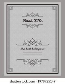 Notebook pages template, belongs to, notes, vector,Vintage Style, This Book Belongs to, Elegant Introduction To The Project Of Your Book KDP Or Method You Want.