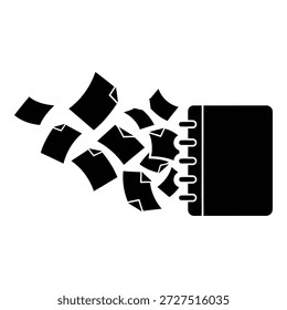 Páginas del cuaderno rasgadas aisladas sobre fondo blanco, Vector