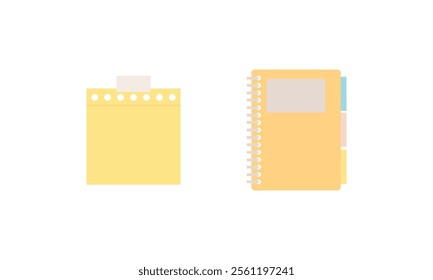 notebook pages or vector lined notepaper, Set of isolated background for office document or grid page. Notepad sheet backdrop with dotted surface. Education or school empty memo.