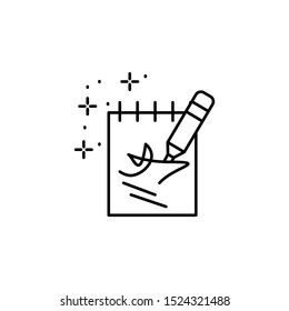Notebook paper autograph icon. Element of famous