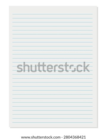 Notebook paper background, blank white worksheet exercise book, lined notebook paper, back to school vector design .Vector illustration .EPS 10 .