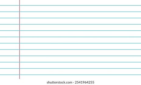 Plano de fundo de papel de notebook com linhas horizontais azuis e linha vertical vermelha, para sites e recursos gráficos.