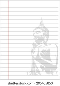 Notebook paper background, Buddha background