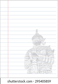 Notebook paper background, Giant of Thailand