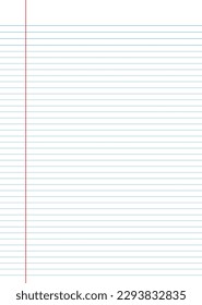 Notebook paper background. Lined notebook paper
