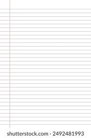 Notebook paper background. Lined notebook paper