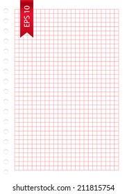 notebook paper background red square