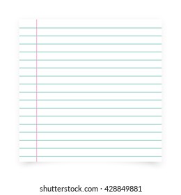 Notebook paper background. Sheet of paper in line icon.