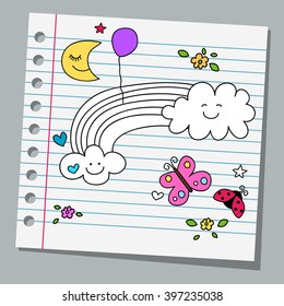Schreibpapier mit Schmetterling