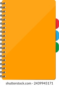 Notebook paper cartoon icon. Personal diary or organizer