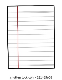 notebook paper / cartoon vector and illustration, hand drawn style, isolated on white background.