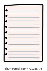 notebook paper / cartoon vector and illustration, hand drawn style, isolated on white background.