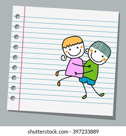 notebook paper cute couple