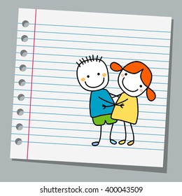 notebook paper cute couple