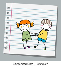 notebook paper cute couple
