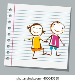 notebook paper cute couple