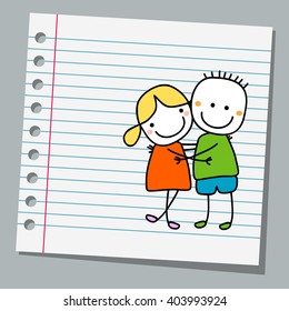 notebook paper cute couple