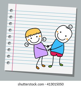 Notebook Paper Cute Couple Stock Vector (Royalty Free) 413015050