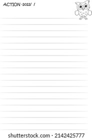 Notebook Paper Design Black White Stock Vector (Royalty Free ...