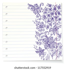 Notebook paper doodles
