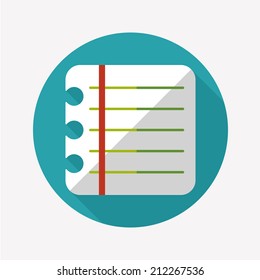 notebook paper flat icon with long shadow,eps10