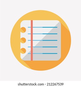 notebook paper flat icon with long shadow,eps10