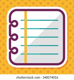 notebook paper flat icon with long shadow,eps10