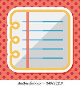 notebook paper flat icon with long shadow,eps10