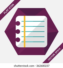 notebook paper flat icon with long shadow,eps10