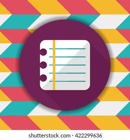 notebook paper flat icon with long shadow,eps10