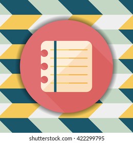 notebook paper flat icon with long shadow,eps10