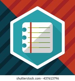 notebook paper flat icon with long shadow,eps10