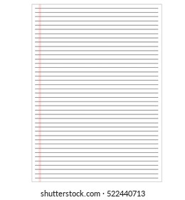 notebook paper full page isolated background empty message