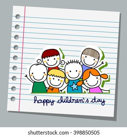 Notebook Paper Happy Children Day