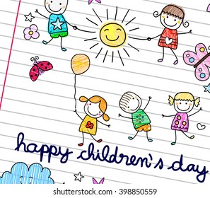 notebook paper happy children day