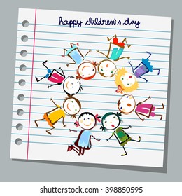 notebook paper happy children day