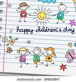notebook paper happy children day